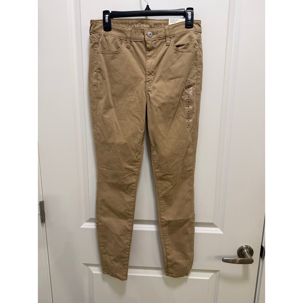 American Eagle Women 8 Regular High Rise Jegging Next Level Stretch Khaki Tan